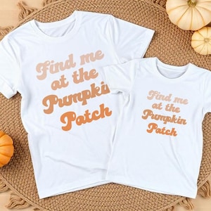 Family Pumpkin Patch Shirts Cute Pumpkin Mommy And Me T-shirts For Fall Group Shirts Pumpkin Patch Matching Shirts Halloween Orange Letters
