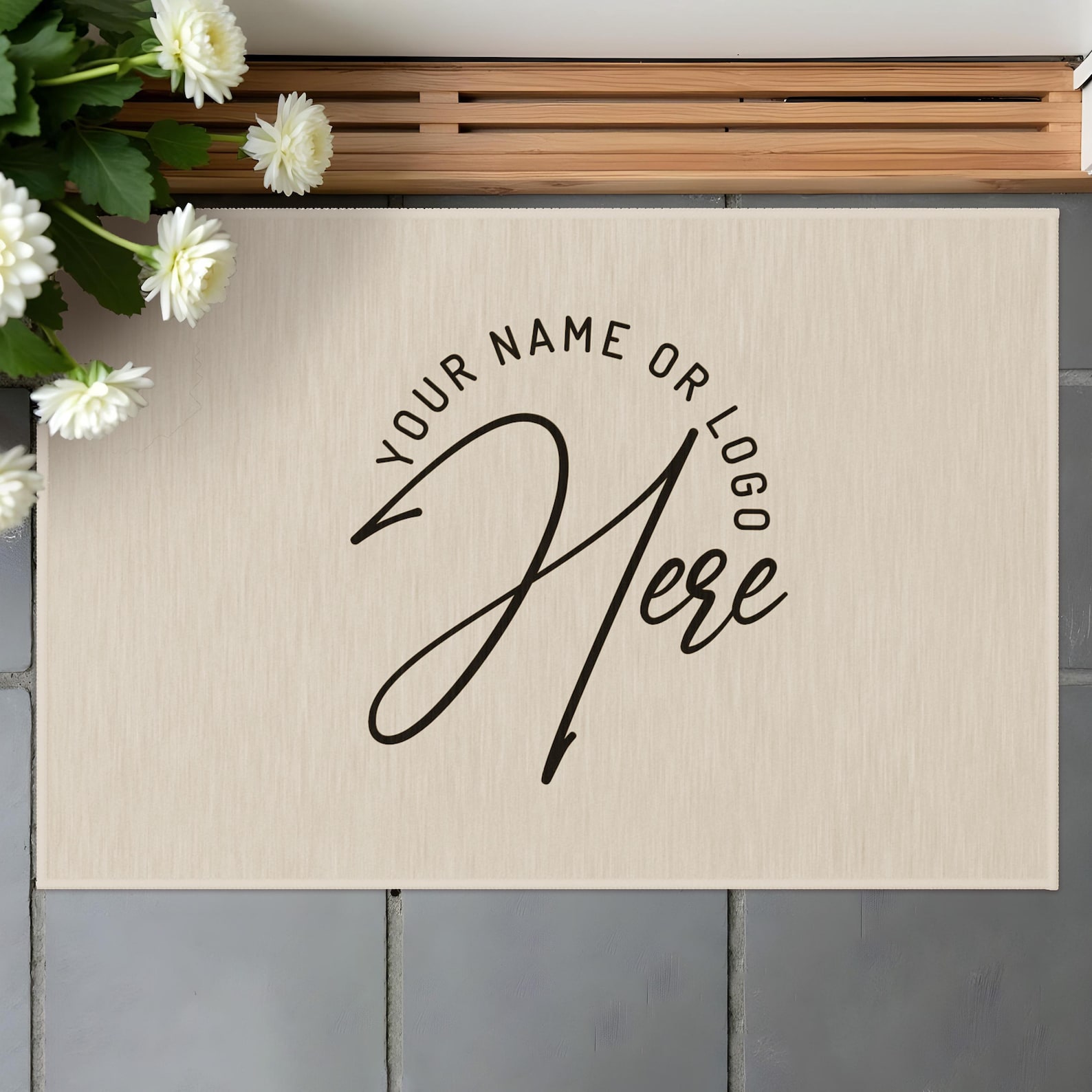 Personalized Outdoor Rug for New Business Owner, Custom Logo Name ...