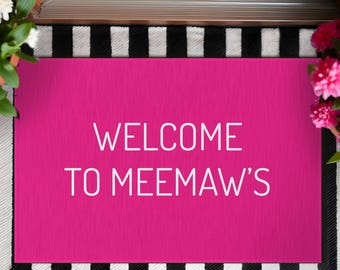 Meemaw Welcome Door Mat Personalized Doormat Gift Grandparents Custom Mat Grandparent Gifts Cute Grandpa Gifts Gifts For Grandma Unique