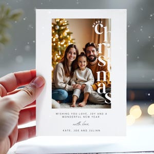 Niedliche Einfache Weihnachtskarte Benutzerdefiniertes Foto Boho Weihnachtskartenvorlage Moderne Weihnachtskarte mit Foto Weihnachtskarte Bearbeitbar Druckbar