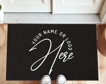 Personalized Outdoor Rug for New Business Owner, Custom Logo Name Doormat, Gift Idea for Entrepreneurs, Welcome Mat for Office Entryway,