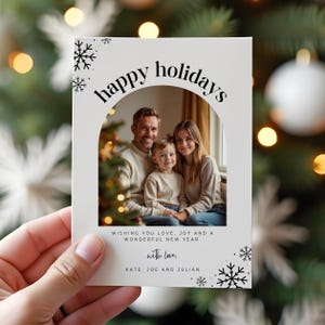 Minimalistische Weihnachtskarte Benutzerdefiniertes Foto Boho Foto Weihnachtskarte Vorlage Moderne Weihnachtskarte mit Foto Weihnachtskarte Bearbeitbar Druckbar