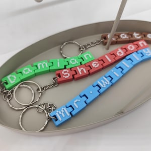 Porte-clés Gamer personnalisé nom personnalisé Flexi jouet anniversaire sac à dos étiquette enfants sac d'école cadeau accessoire de Style Minecraft