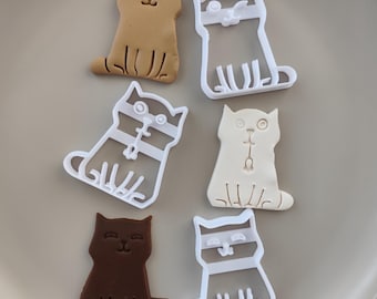 Cat Cookie Cutter Set: 3D Printed Kitty Mold, Baking & Clay Crafts