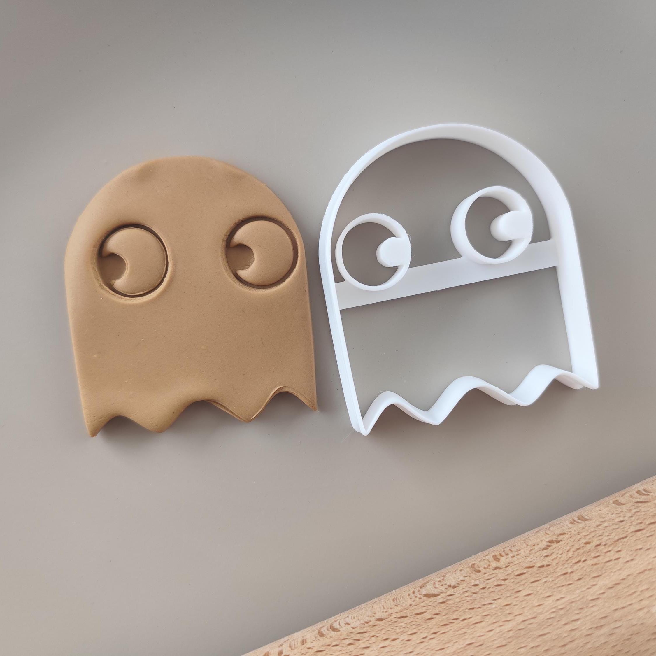 Retro Arcade Ghost Cutter | 8-Bit Pixel Spirit Mold for Clay, Cookies