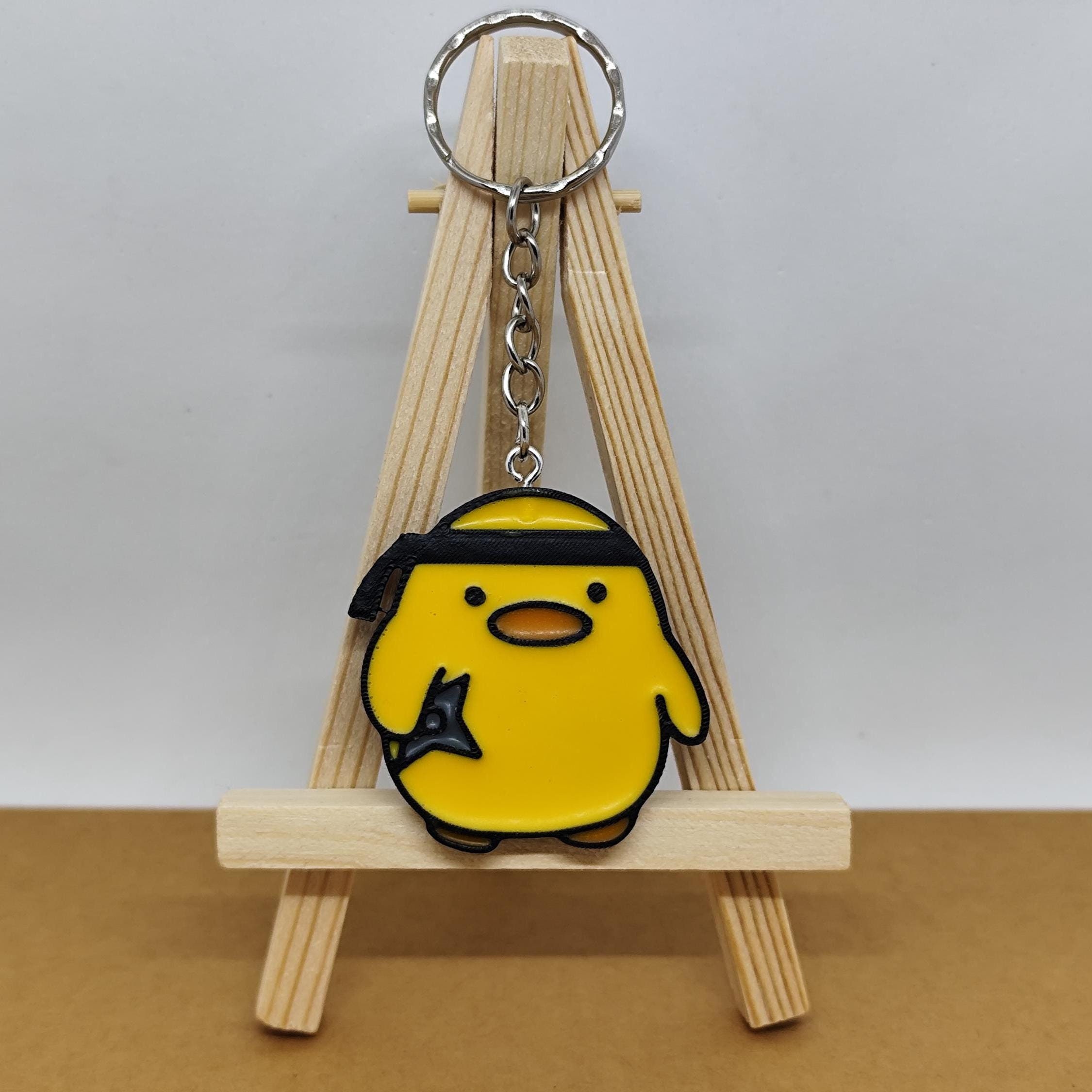 Funny Ninja Duck Keychain: 3D Travel Keyring Charm