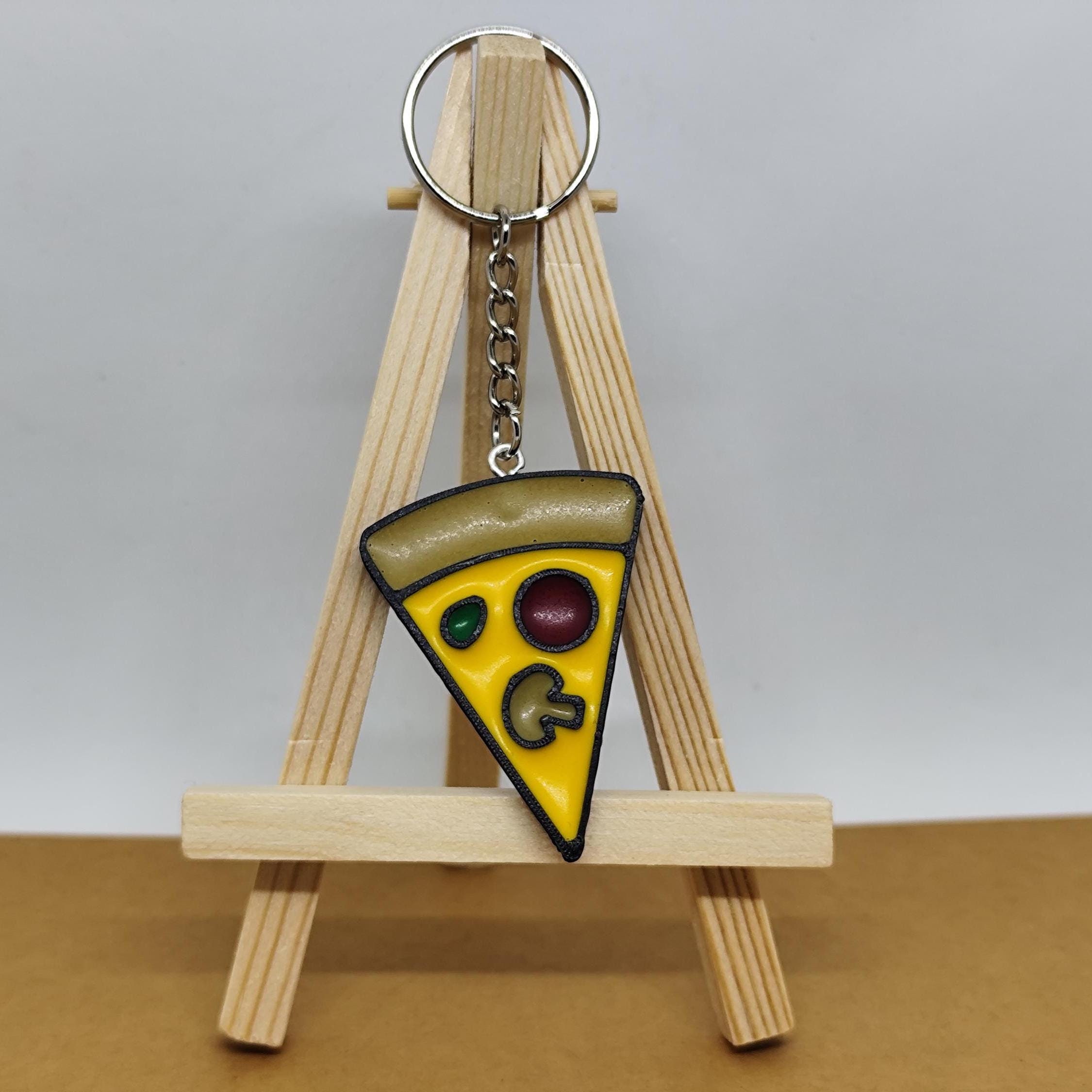 Pizza Slice Keychain: Matte PLA Keyring for Foodies