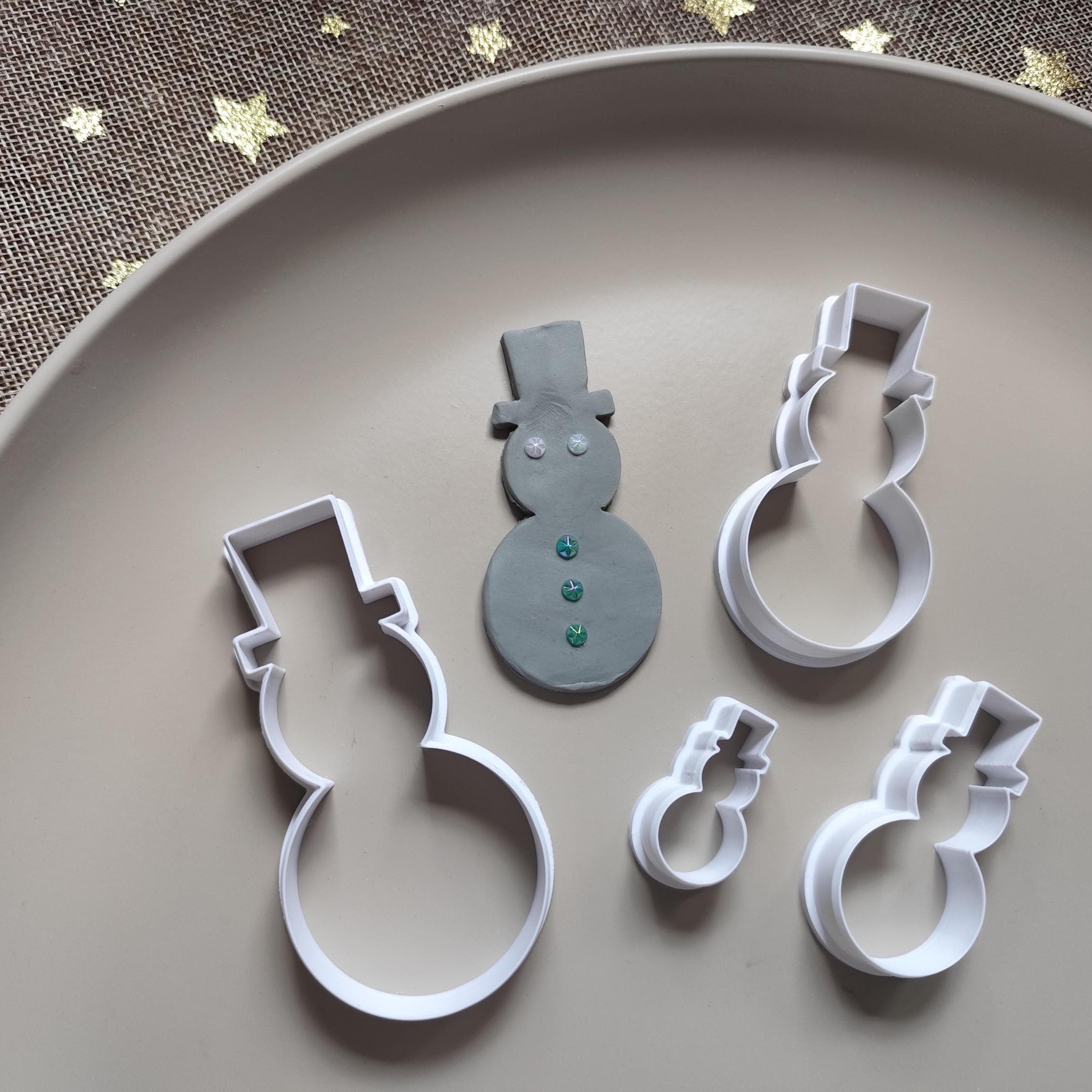 Top Hat Snowman Outline Cookie & Clay Cutter, Winter Line Art Mold, Baking or Crafting Supplies