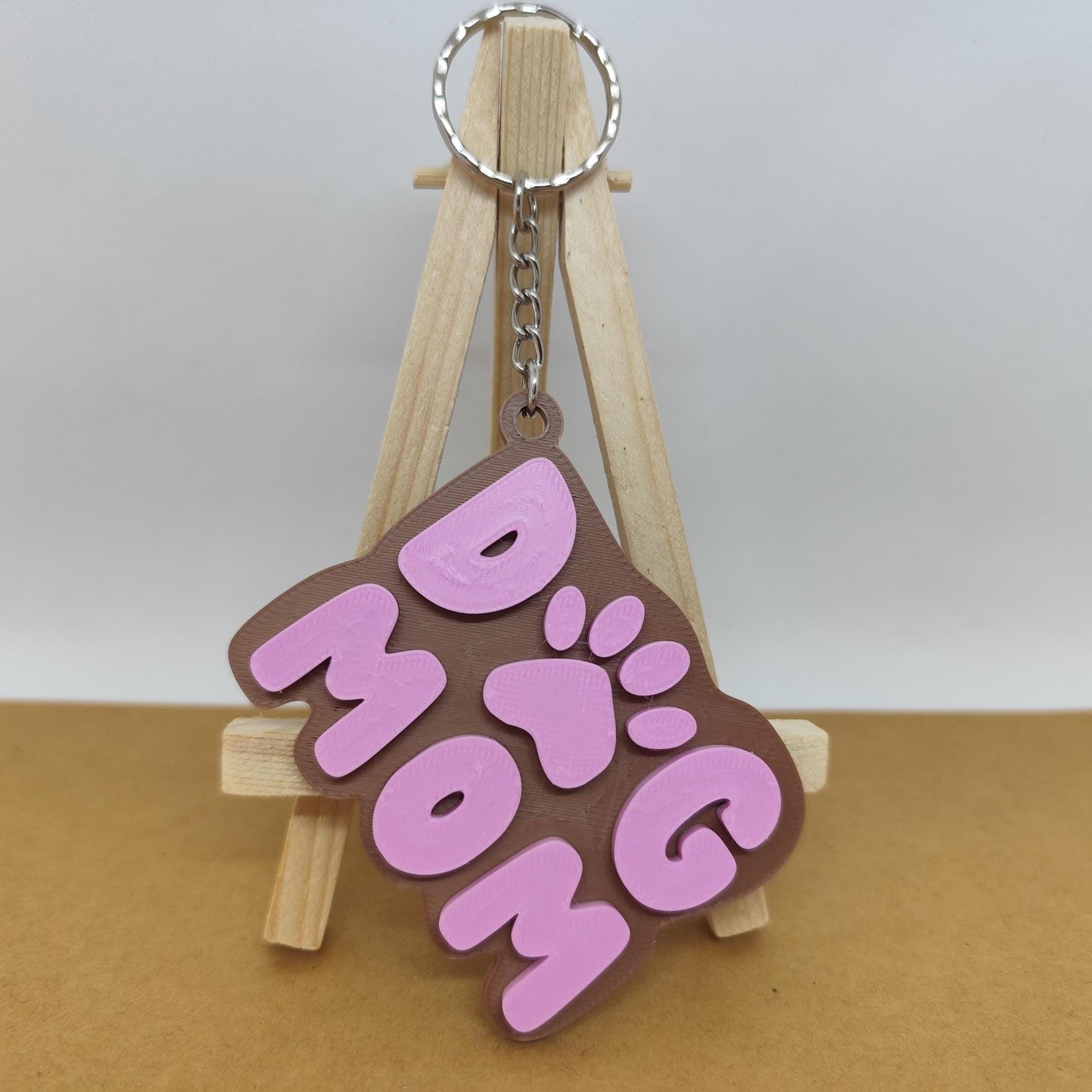 Dog Mom Keychain - Pet Lover Charm, Animal Theme Accessory