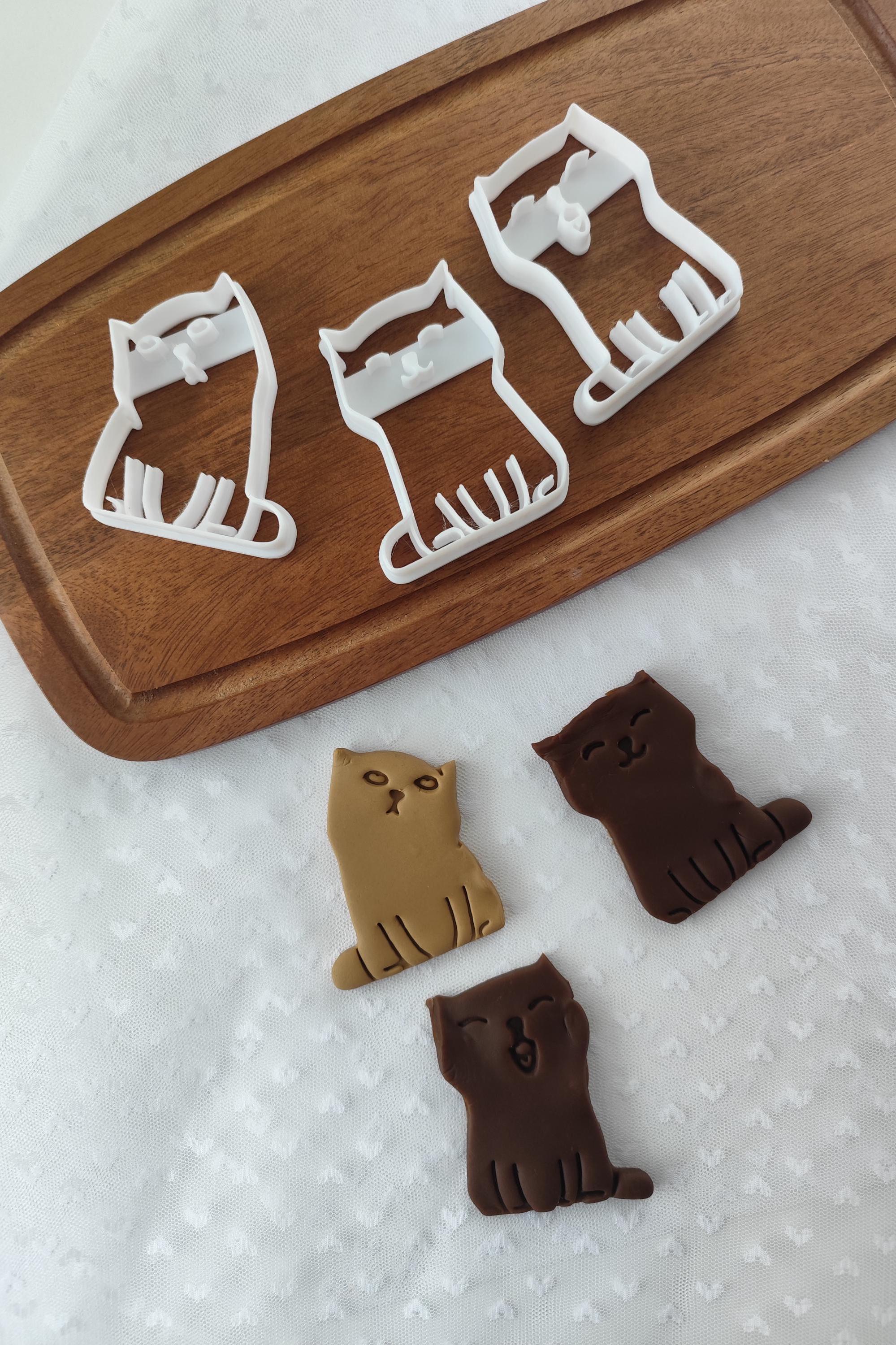 Whimsical Cat Cookie Cutters: Stainless Steel Baking Molds, Set of 3