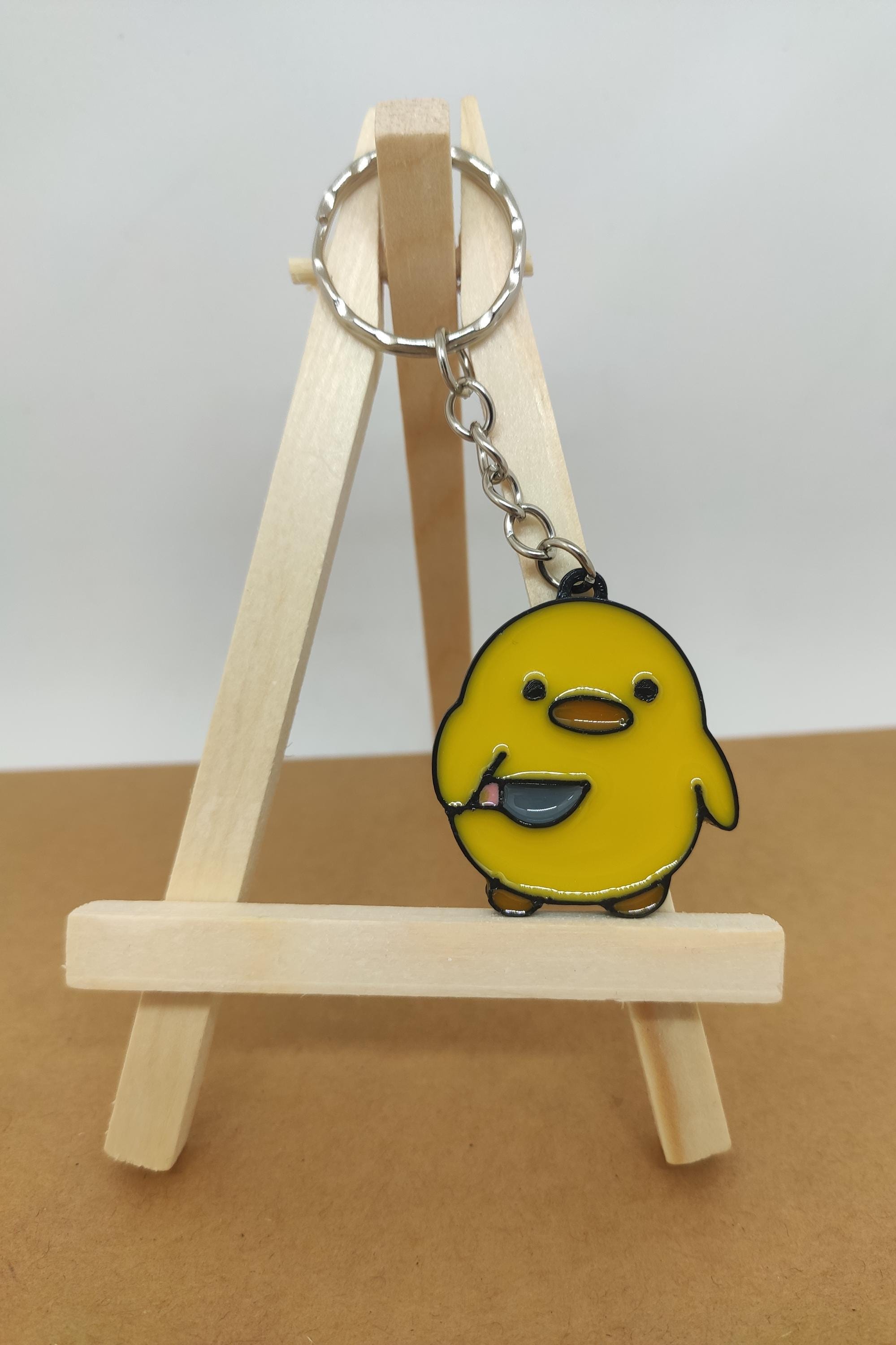 Funny Duck with Knife Keychain: Quirky Home Decor