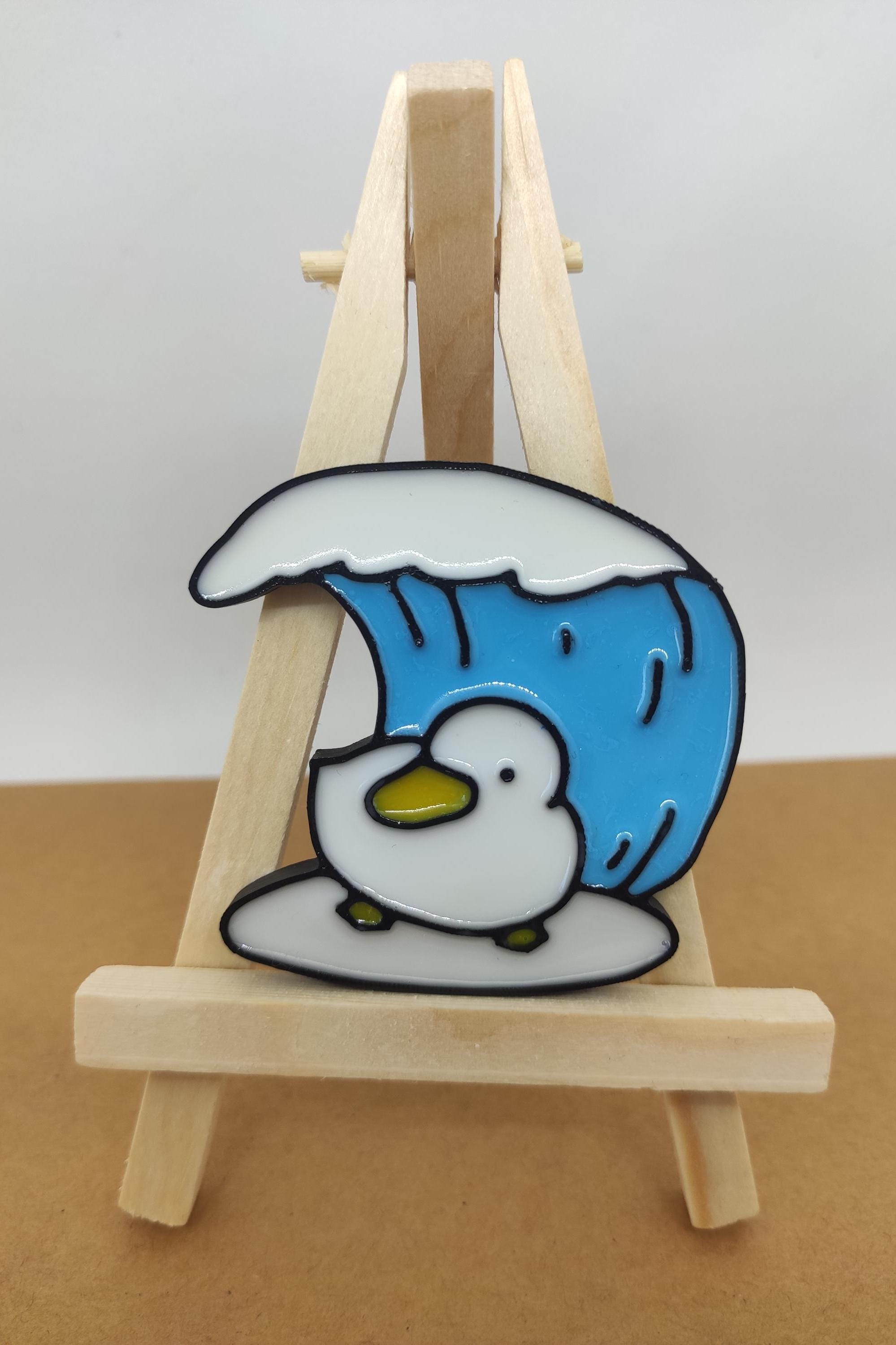 Duck Surfer Magnet, Fun Beach Kitchen Decor