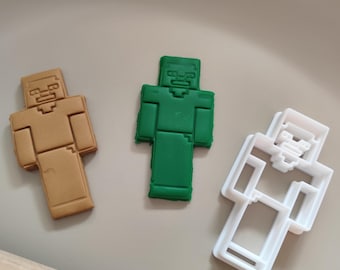 Steve Character Cookie Cutter | Pixel Hero Gamer Baking Mold | Video Game Birthday Party Tool