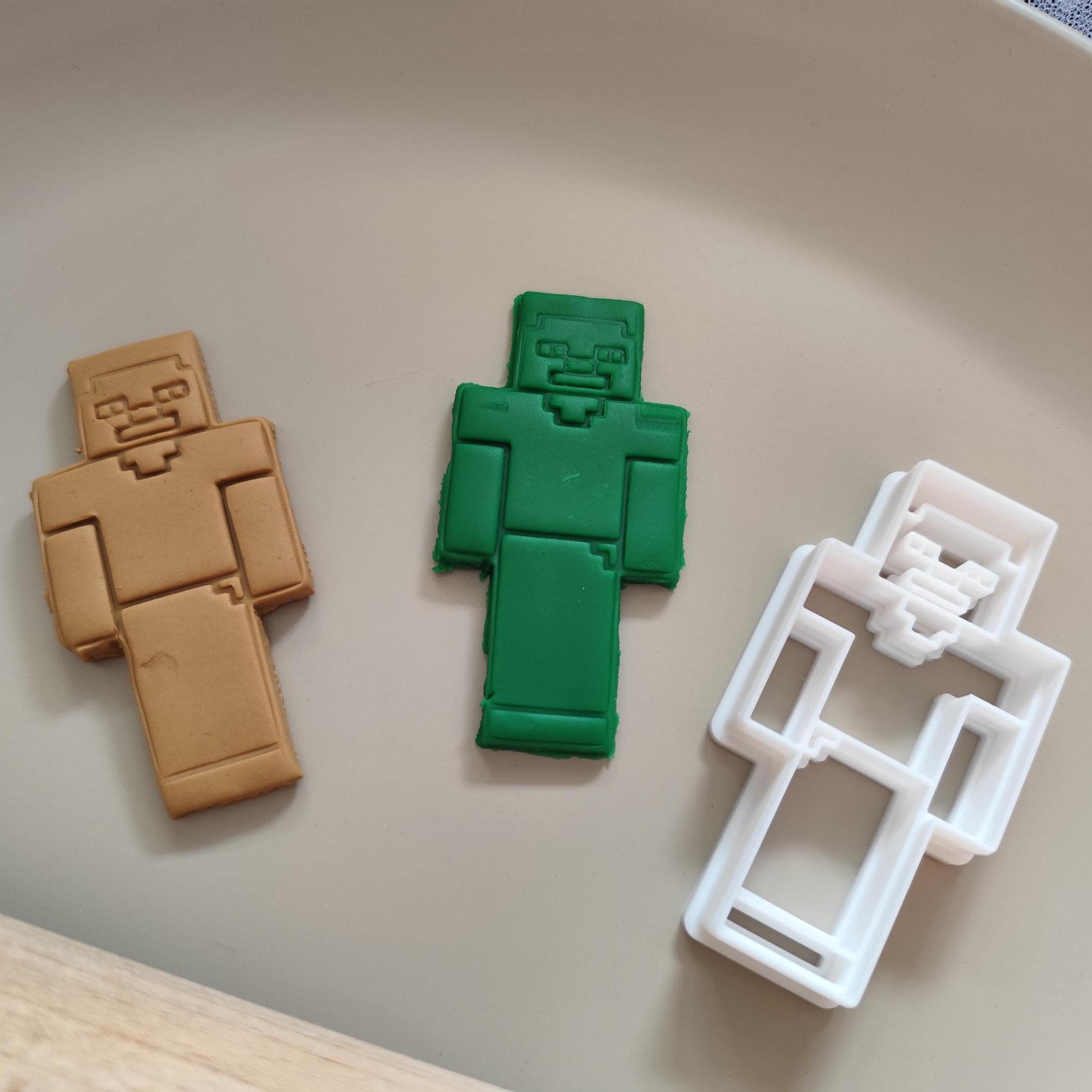 Steve Character Cookie Cutter | Pixel Hero Gamer Baking Mold | Video Game Birthday Party Tool