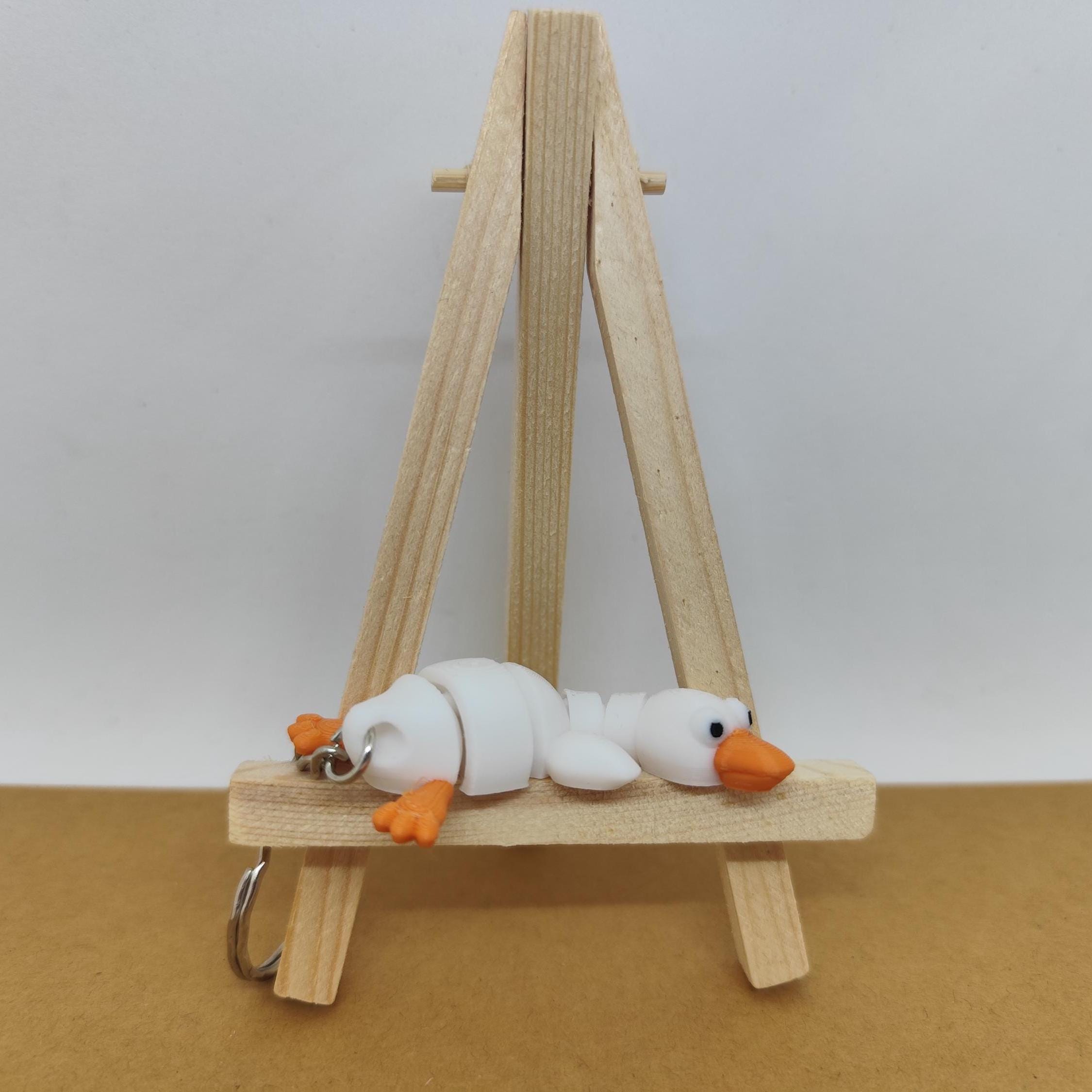 Flexi Goose Keychain: Articulated Bio PLA Whimsical Bag Charm