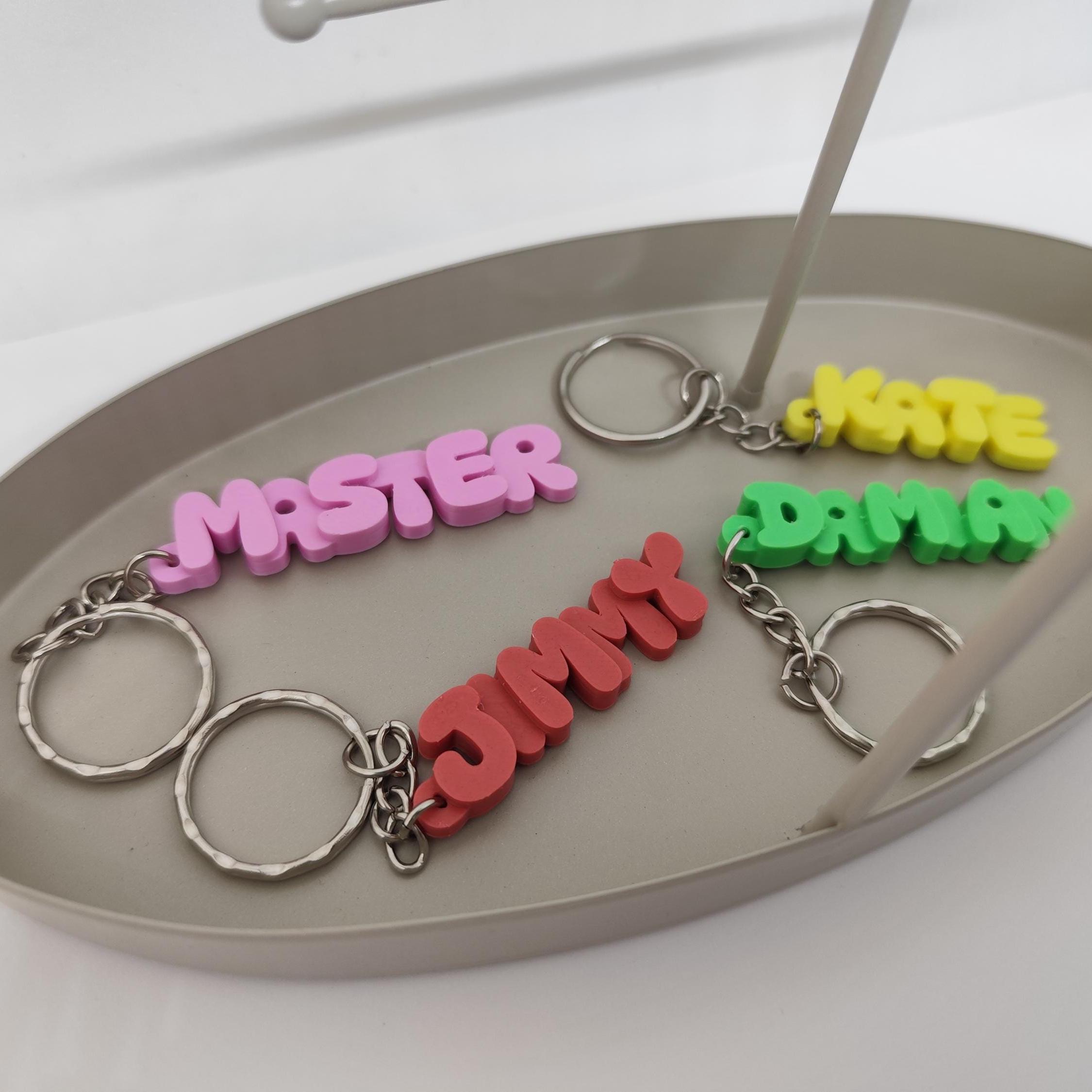 Custom Name Keychain | Personalized Backpack Tag, Kids Birthday Favor