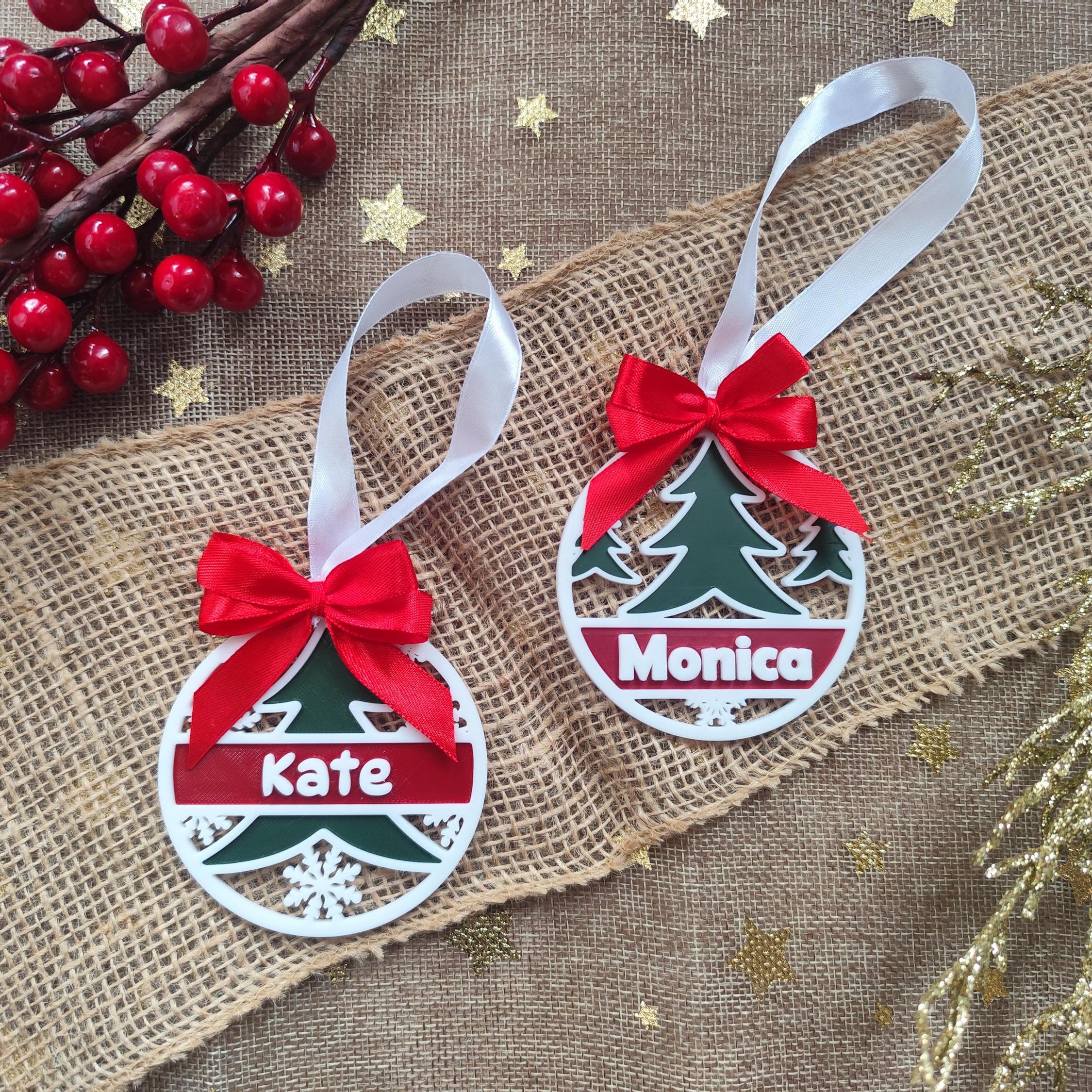 Personalized Name Christmas Ornament, Holiday Keepsake Bauble