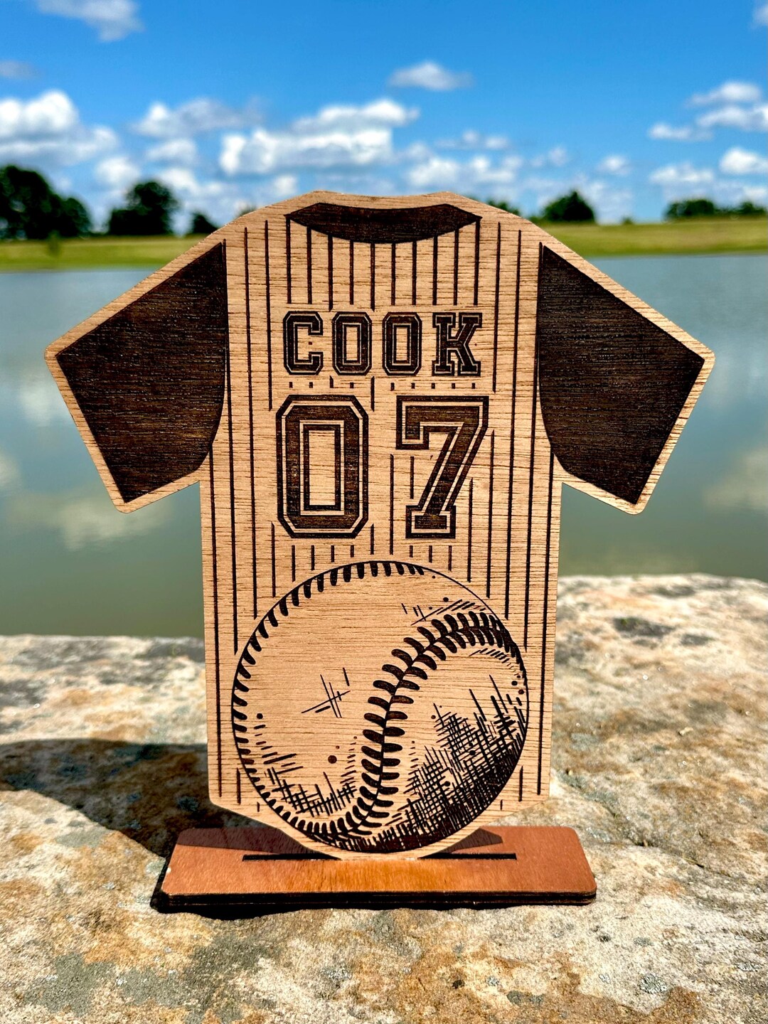 Custom Wooden Baseball Sign FREE STAND | Personalized Laser Cut ...