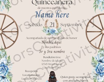 Western/Charro quinceañera invitation