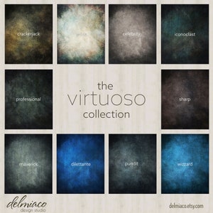 The Virtuoso Collection, Studio Digital Backdrop, Grays, Browns, Greens and Blues color palettes, Photo Background, School Pictures