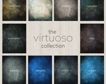 The Virtuoso Collection, Studio Digital Backdrop, Grays, Browns, Greens and Blues color palettes, Photo Background, School Pictures