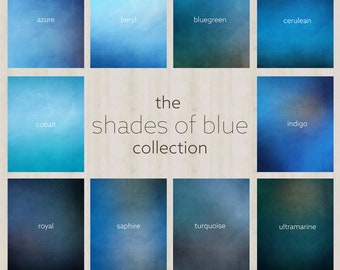 Shades of Blue Collection Photography Digital Backdrop, Perfect for School Picture Backgrounds, Blue color pallets, School Pictures