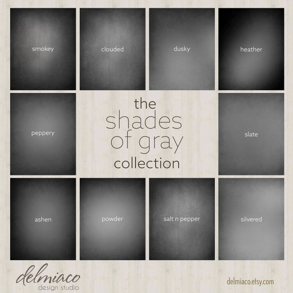 Shades of Gray Collection Photography Digital Backdrop | A complete selection of Gray Shades | Photography Backdrop | Green Screen