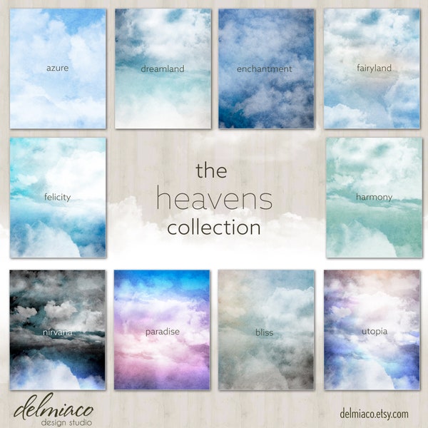 The Heavens Collection Photography Digital Backdrop | Cloud Backgrounds | Blue Sky Mystical Background