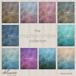 Marble Ombre Photography Digital Backgrounds: Blue, Green, Brown (Digital Download)