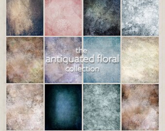 Antiquated Floral Photography Backdrops: Grunge Texture (Digital Download)