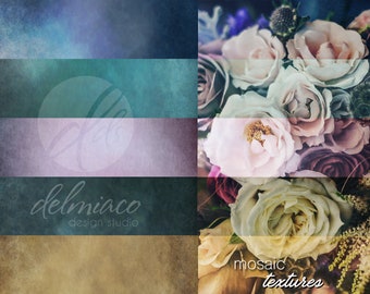 Superposiciones fotográficas con textura de mosaico: Fondos de papel para álbumes de recortes (descarga digital)
