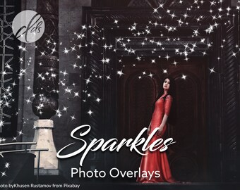 20 Fairy Dust Overlay Sparklers and Stars | PNG Format | Instant Download | Sparklers