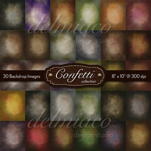 Confetti Collection 30 High Quality Digital Backdrops, Photography Backdrop, Photo Overlays, Digital Scrapbooking Papers, Photo Backdrop