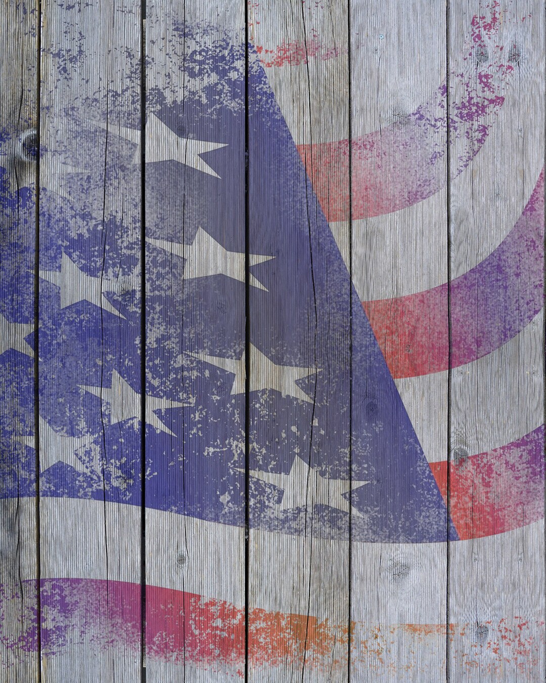 Distressed American Flag on a Wooden Wall Just in Time for Independence