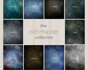 Old Master Digital Background, Studio Digital Backdrop |Grays, Browns, Greens and Blues color palettes, Photo Background, Muslin Style