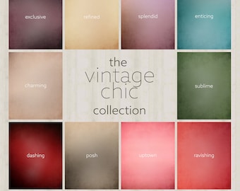 The Vintage Chic Collection Digital Backdrops for Photographers | a mixture of Blue, Rose, Green, Teal, and Pink Digital Backgrounds