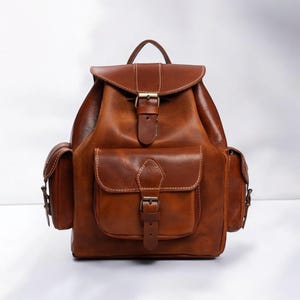 Leder Rucksack, Handgefertigter Leder Rucksack, Made in Griechenland Ledertasche, Rindsleder, Echtes Leder, Unisex Rucksack