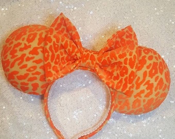 Neon Orange Leopard Ears-Wild at Heart Collection