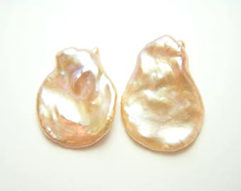 X-Large Iridescent Freshwater Petal Pearls - Pair - 18 to 25mm