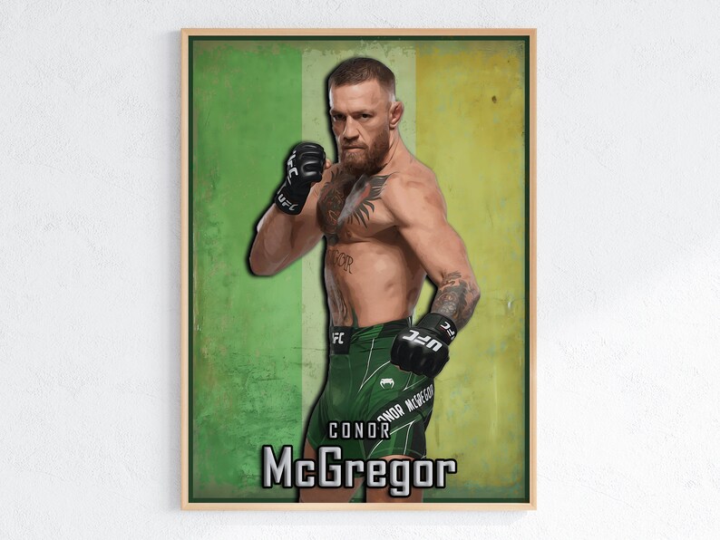 Conor Mcgregor Printable Poster Iconic MMA Fighter Art Irish Flag ...