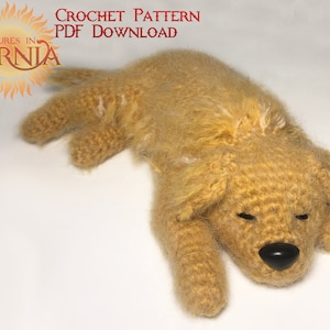 Sleepy Golden Retriever Amigurumi Crochet Pattern, Instant PDF Download, Crochet Dog, Labrador