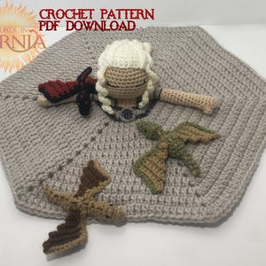 Mother Of Dragons Lovey Crochet Pattern, PDF INSTANT DOWNLOAD, Khaleesi baby lovey, daenerys daenerys targaryen baby gift image 2