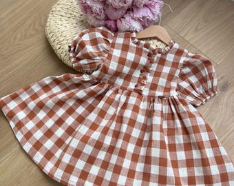Vintage Linen Cotton Gingham Dress Toddler Puff Sleeve Outfit, Retro Summer Birthday Girl Dress - Etsy Vintage Linen Cotton Gingham Dress Toddler Puff Sleeve Outfit, Retro Summer Birthday Girl Dress - Etsy