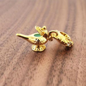 Aladdin Magic Lamp Dangle Charm Pendant,Gold Plated Charm,Fits European Bracelets and Necklaces Gift For Her