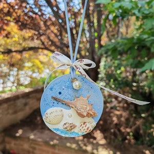 Beach Shell Conch Ocean Style Ornament,Aromatherapy Car Pendant,Sea Life Ornaments,Mirror Hanging Ornament,Gifts For Friends and Family