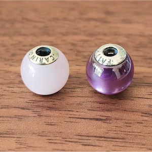 925 Sterling Silver Small Size Essence Charms,Handmade Cat Eye Stone Essence Beads,Small Hole Essence Bead,Only Fit Essence Bracelets