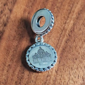 St. Peters Basilica DI San PIETRO Dangle Charm,925 Sterling Silver ROMA Charm Pendant,Handmade Charm Bead For Pandora Bracelet