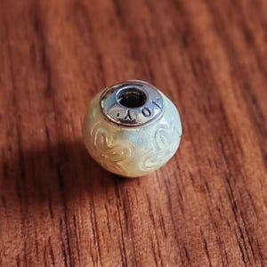 Sterling Silver White Enamel Flower Charm for Essence Bracelets