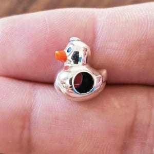 Little Duck Pendant Charm,925 Sterling Silver Animal Charm,Handmade Silver Bead,Fits European Bracelets and Necklaces