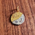 Two-tone Sun and Moon Medallion Charm: Sterling Silver Me Dangle Pendant product logo